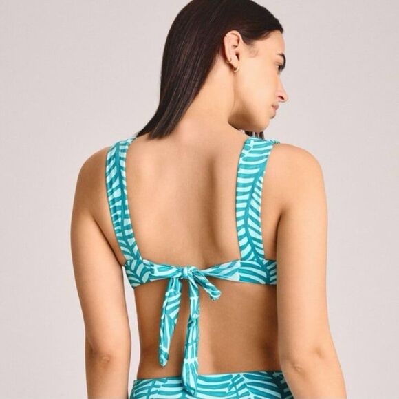 NWOT Vitamin A Longline Plunge Bikini Top in Jade Print Size 2XL - Picture 3 of 7
